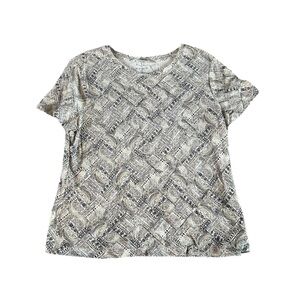 [Studio Works] BOGO $1 Brown and White Tribal Patterned T-shirt